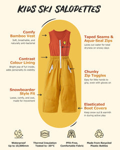 Cub the Lion - Kids Ski Salopettes / Bib Pants