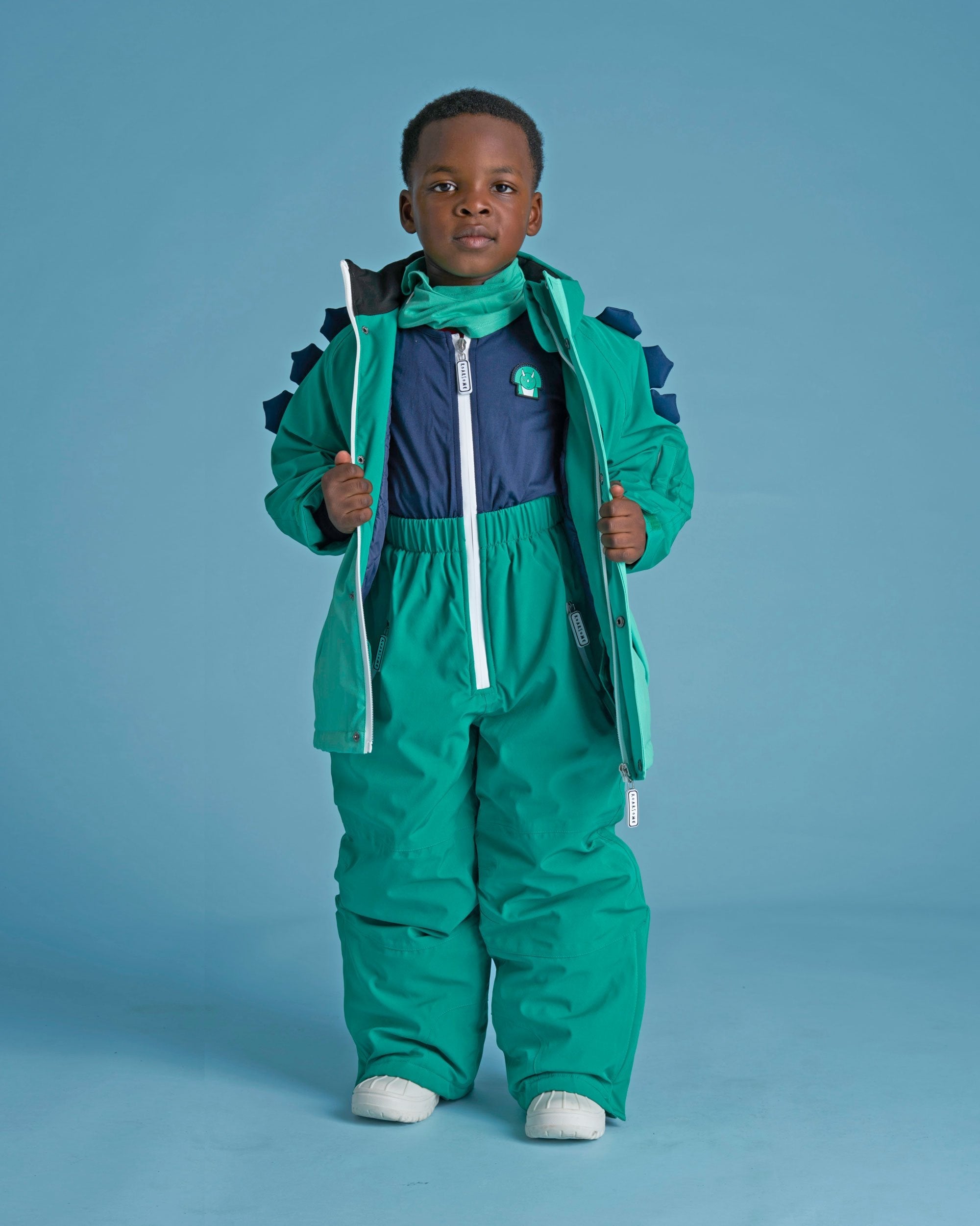 Spike the Dinosaur - Kids Ski Salopettes / Bib Pants
