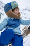 Kids Trapper Hats - Blue/Beige
