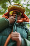 Kids Trapper Hats - Green/Orange