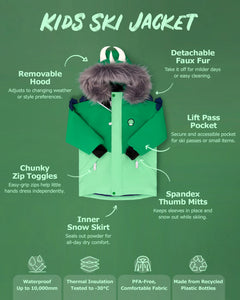 Spike the Dinosaur - Kids Ski Jacket